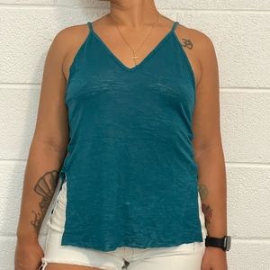 Teal loose tank top
